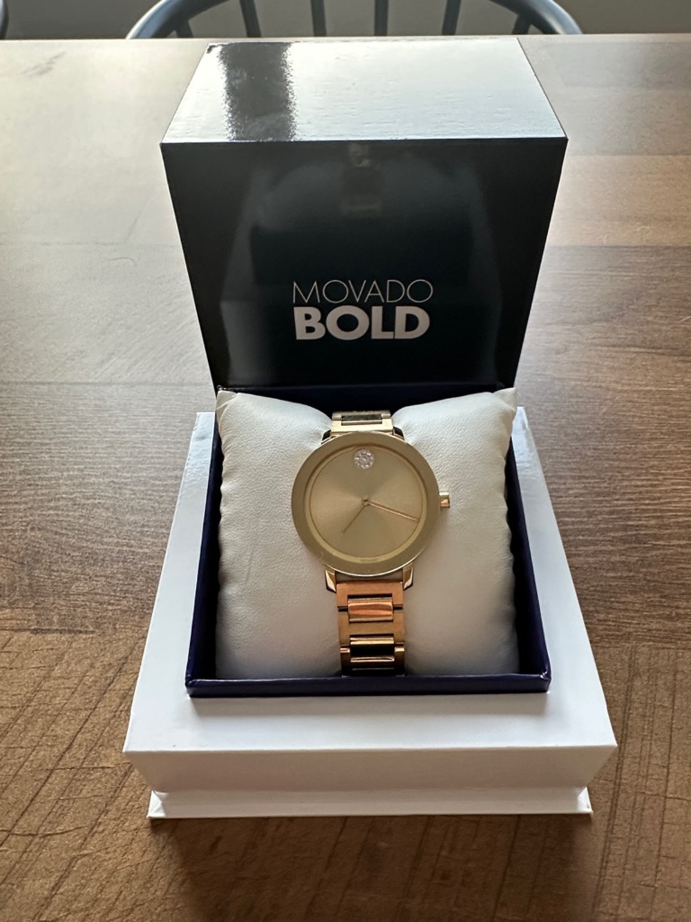 Movado Bold Gold Minimalist Bracelet Watch